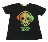 Čierne tričko s lebkou Y.F.K.