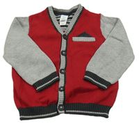 Červeno-sivý prepínaci sveter C&A