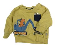 Horčicová mikina s bágrom Liegelind