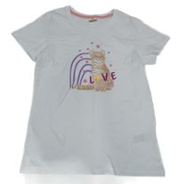 Biele tričko s mačičkou