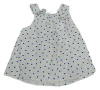 Bielo-modrý bodkovaná ý top Zara