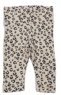 Béžovo-čierne legíny s leopardím vzorom H&M
