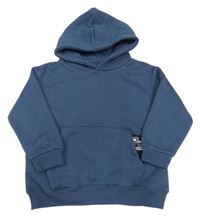 Šedomodrá mikina s nášivkou a kapucňou Zara