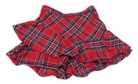 Červeno-tmavomodro-zelená kockovaná trblietavá vrstvená sukňa H&M