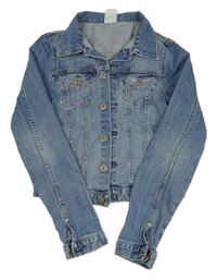 Svetlomodrá rifľová crop bunda H&M