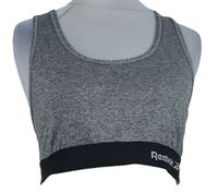 Dámský šedý melírovaný sportovní crop top s logem Reebok 