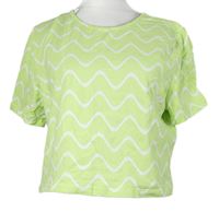Dámské světlezeleno-bílé vzorované crop tričko New Look 