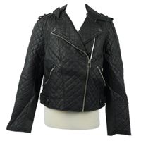 Dámský černý koženkový prošívaný křivák River Island 