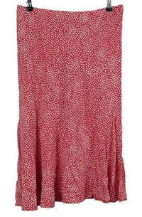 Dámská tmavorůžovo-bílá vzorovaná midi sukně M&S