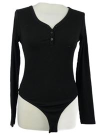 Nové - Dámské černé žebrované body Primark 