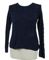 Dámský tmavomodrý vzorovaný svetr H&M