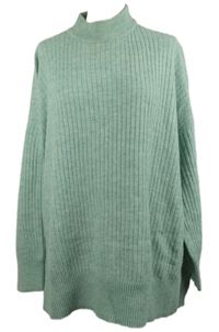 Dámský mátový žebrovaný dlouhý svetr Primark 