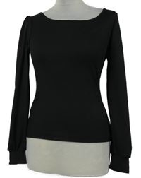 Dámské černé žebrované triko 