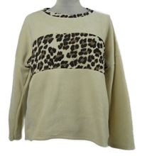 Dámsky béžovo-hnedý vzorovaný žinylkový sveter