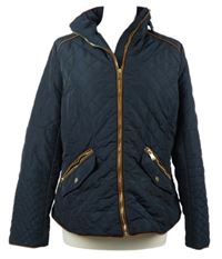 Dámská tmavomodrá šusťáková prošívaná zateplená bunda H&M