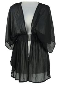 Dámska čierna žoržetová plážová tunika H&M