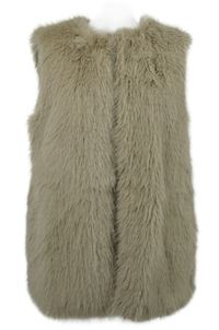 Dámska pudrová kožušinová vesta Gallery