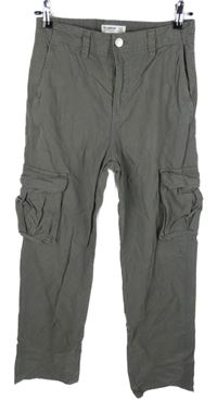 Dámske sivé voľné é nohavice s vreckami Pull & Bear