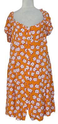 Dámske oranžové kvietkovane šaty Primark