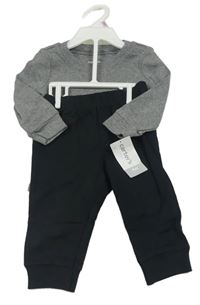 Nové- 2set- šedé body+ černé tepláky Carter's