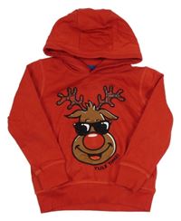 Červená mikina so sobom a kapucňou Next