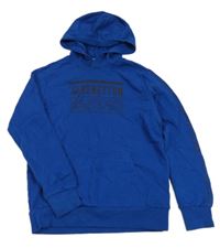 Modrá mikina s logom a kapucňou Benetton