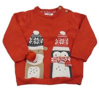 Červený sveter s obrázkom F&F