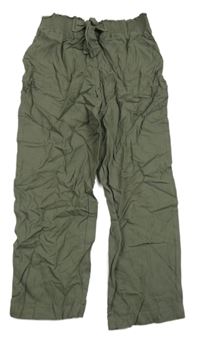 Khaki ľahké nohavice s opaskom C&A