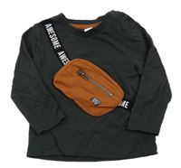 Tmavošedé triko s ledvinkou Topomini