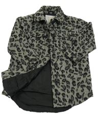 Sivá vlnená podšitá košeľová bunda s fľakmi zn. Matalan