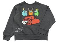 Tmavošedá mikina s Among US