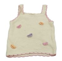 Biely pletený top s kvietkami F&F