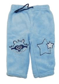 Svetlomodré chlpaté domáceé nohavice s mývalem Ergee