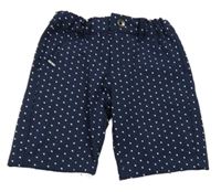 Tmavomodré kárované teplákové kraťasy iDo