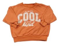 Oranžovo-hnedá mikina s nápisom F&F