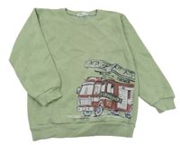 Zelená mikina s hasiči