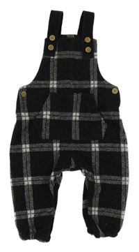 Černo-bílé kostkované laclové tepláky F&F