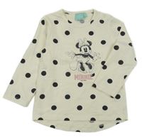 Smetanové triko s puntíky a Minnie 