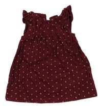 Vínové rebrované šaty s kvetinami H&M