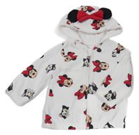 Bílá propínací mikina s Minnie a kapucí PRIMARK