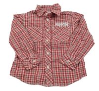 Červeno sivá kockovaná košeľa Yo Kids