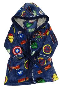 Tmavomodrý chlpatý župan s kapucí - Avenger Marvel
