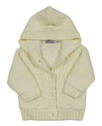 Smotanový prepínaci podšitý sveter s kapucňou Lupilu