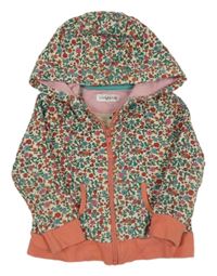 Bílá květinová propínací mikina s kapucí Ladybird