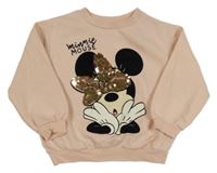 Světlerůžová mikina s Minnie s překlápěcími flitry H&M