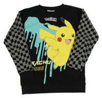Černo-kostkovaná mikina s Pikachu George