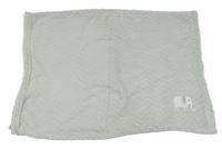 Šedá chlupatá vzorovaná deka se slonem 