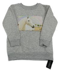 Nové - Sivá mikina s koněm Dunnes