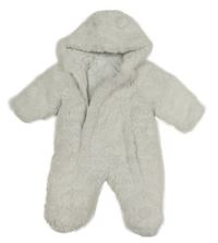 Bílá chlupatá zateleplená kombinéza s kapucí George