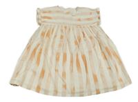 Bielo-tehlové pruhované ľanové šaty George